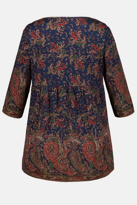 Shirt, Paisley-Mustermix, länger geschnitten, 3/4-Ärmel