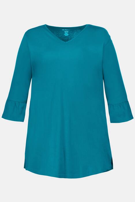 Tulip Sleeve V-Neck Cotton Knit Tunic