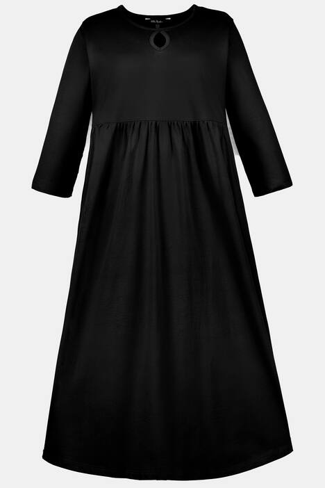 Kleid, Jersey, Prinzess-Linie, Ausschnitt mit Aussparung, 3/4-Ärmel