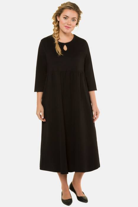 Kleid, Jersey, Prinzess-Linie, Ausschnitt mit Aussparung, 3/4-Ärmel