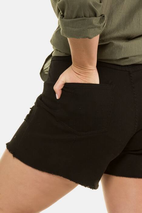 Shorts, Jeans, destroyed, 5-Pocket, Fransensaum