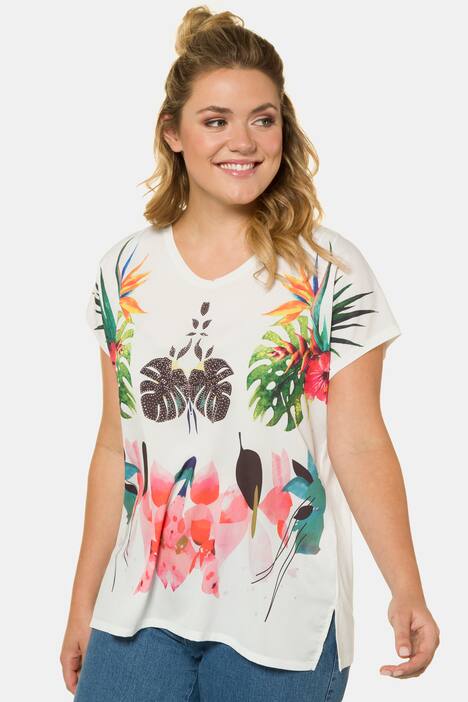 T-Shirt, Exotikmotiv, Oversized, Nieten