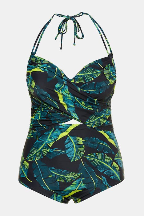 Halter Surplice Front Lined Swimsuit
