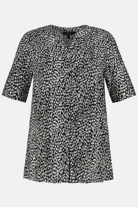 Bluse, Punktmuster, Tunika-Ausschnitt