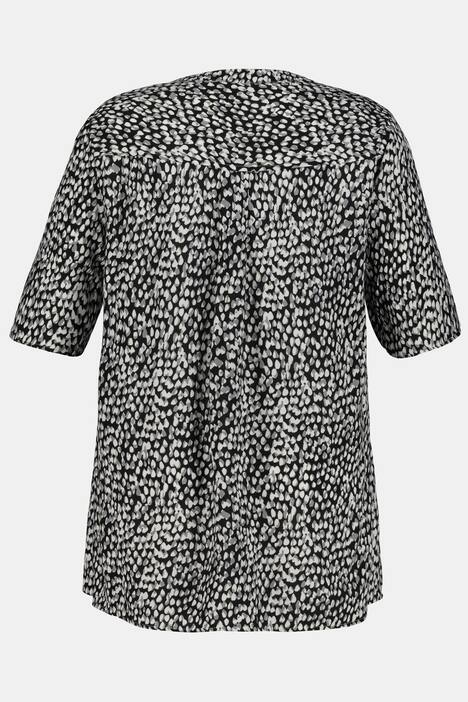 Bluse, Punktmuster, Tunika-Ausschnitt