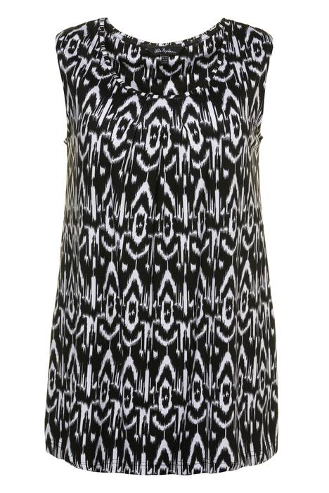 Ikat Graphic Round Neck Stretch Knit Tank