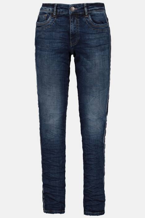 Jeans Julia, Crash-Optik, schmale Form, seitliches Zierband,