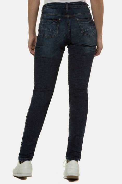 Jeans Julia, Crash-Optik, schmale Form, seitliches Zierband,