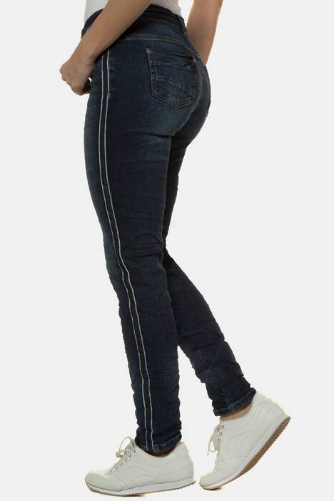 Jeans Julia, Crash-Optik, schmale Form, seitliches Zierband,