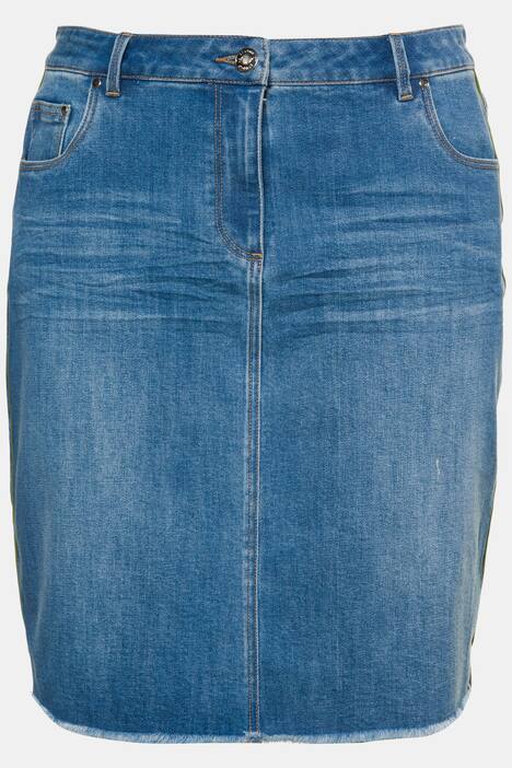 Jeansrock, Seitenpaspel, gerader Schnitt