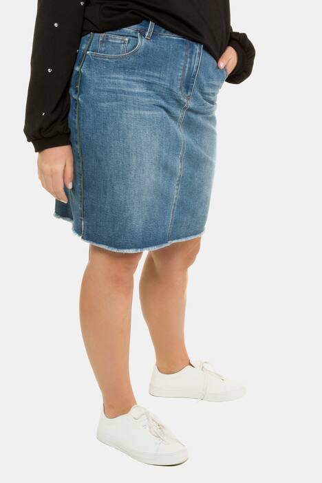 Jeansrock, Seitenpaspel, gerader Schnitt