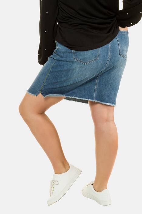 Jeansrock, Seitenpaspel, gerader Schnitt