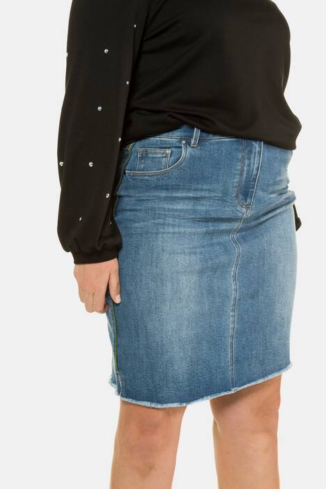 Jeansrock, Seitenpaspel, gerader Schnitt