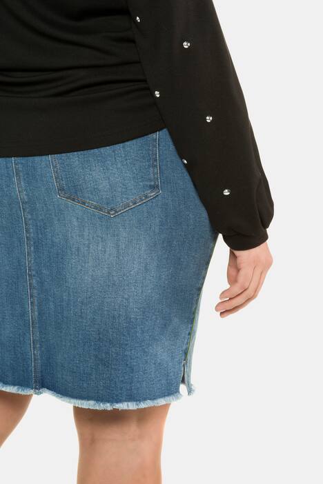 Jeansrock, Seitenpaspel, gerader Schnitt