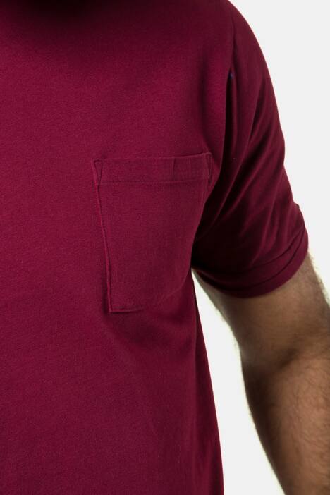 Pocket Round Neck Short Sleeves Cotton Knit Tee
