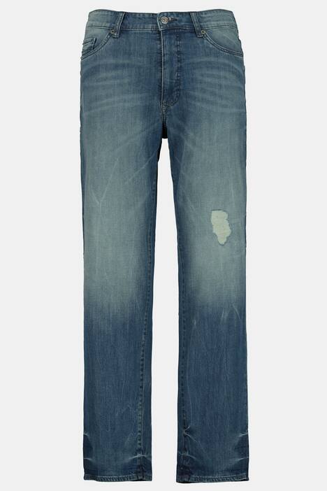 Jeans, Straight Fit, gerade, Destroy-Effekte, 5-Pocket