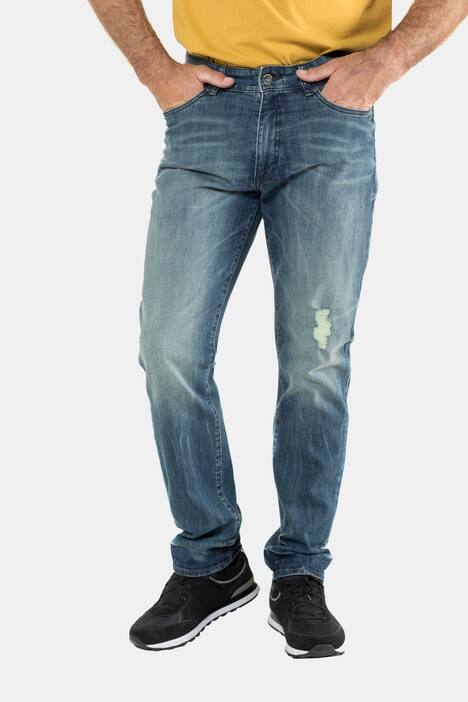 Jeans, Straight Fit, gerade, Destroy-Effekte, 5-Pocket