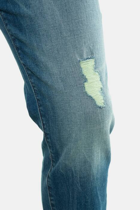 Jeans, Straight Fit, gerade, Destroy-Effekte, 5-Pocket
