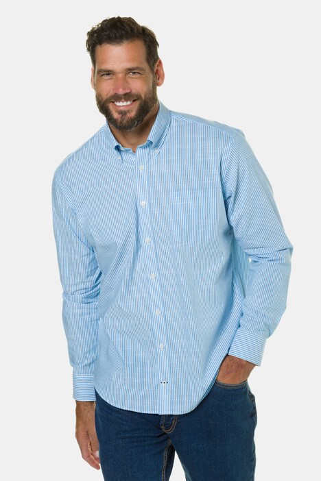 Streifenhemd, Leinenmix, Modern Fit