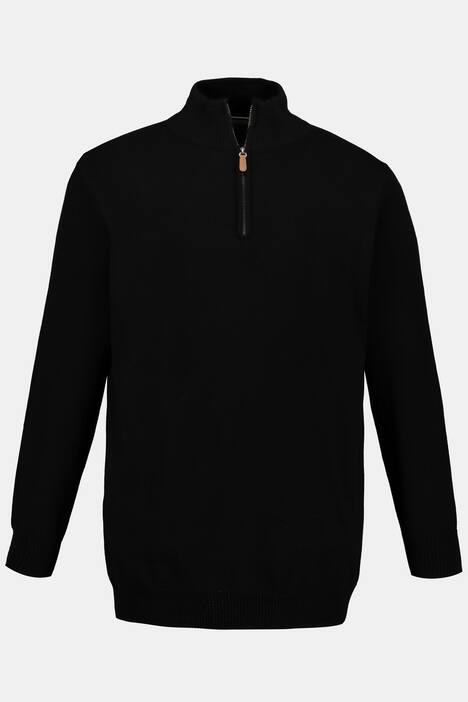 Zip Troyer Cotton Blend Long Sleeve Sweater