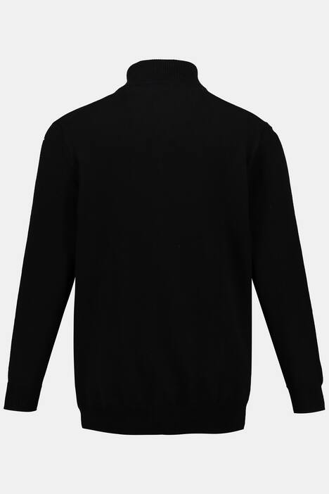 Zip Troyer Cotton Blend Long Sleeve Sweater