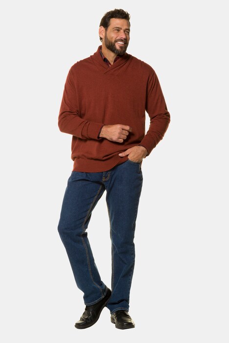 Pullover, Schalkragen, bis 8XL