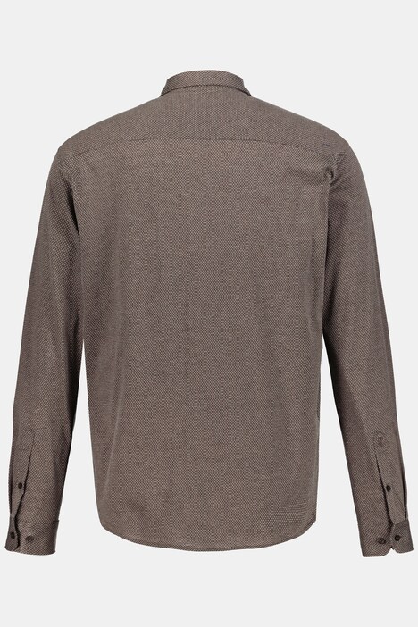 Jerseyhemd, gemustert, Kentkragen, Modern Fit