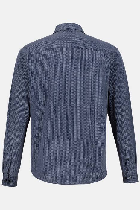 Jerseyhemd, gemustert, Kentkragen, Modern Fit
