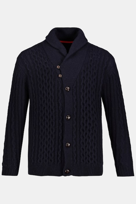 Roll Collar Knit Cardigan Sweater