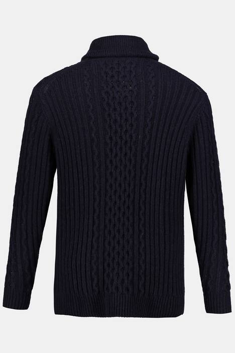 Roll Collar Knit Cardigan Sweater