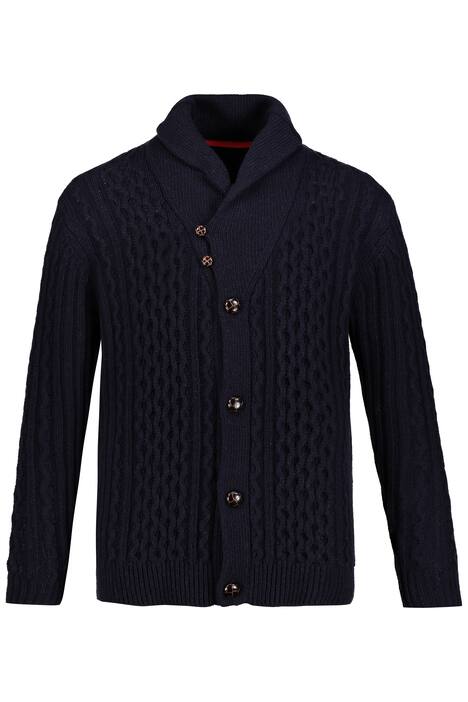 Roll Collar Knit Cardigan Sweater