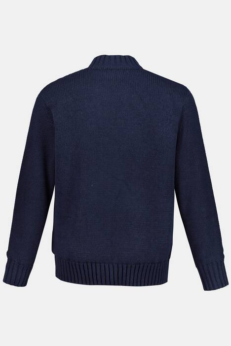 Strickjacke, warmes Steppfutter, Zopfmuster vorne