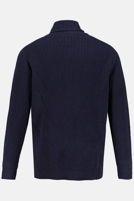 Pullover, Schalkragen mit Knopf, Rippbündchen