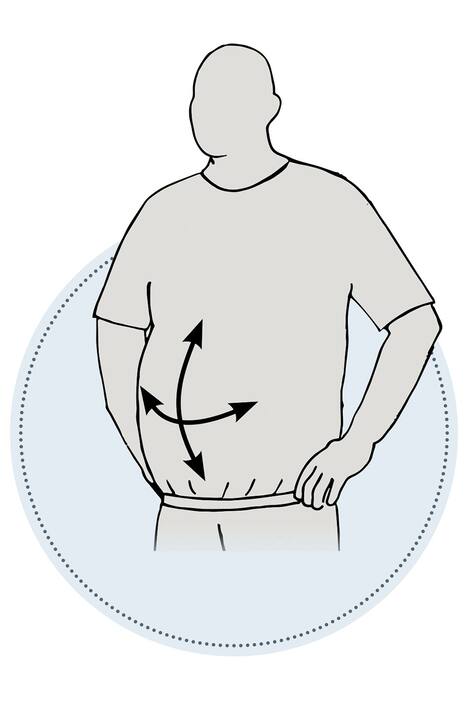 Bauchshirt, Polokragen, Spezialschnitt, bis 8XL