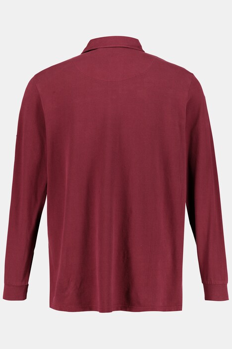 Langarm-Rugbyshirt, Piqué, Bruststick