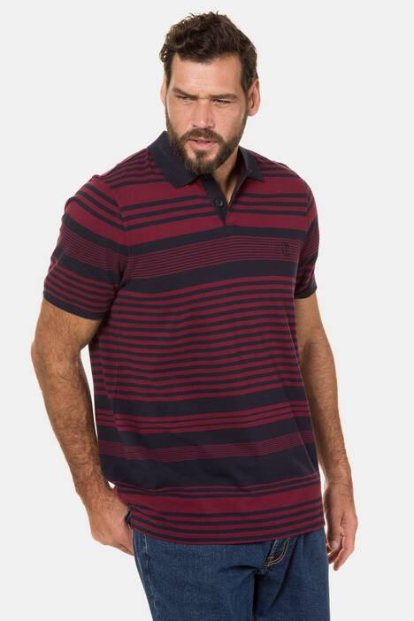 Variable Stripe Pique Cotton Knit Polo Shirt