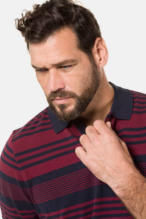 Variable Stripe Pique Cotton Knit Polo Shirt