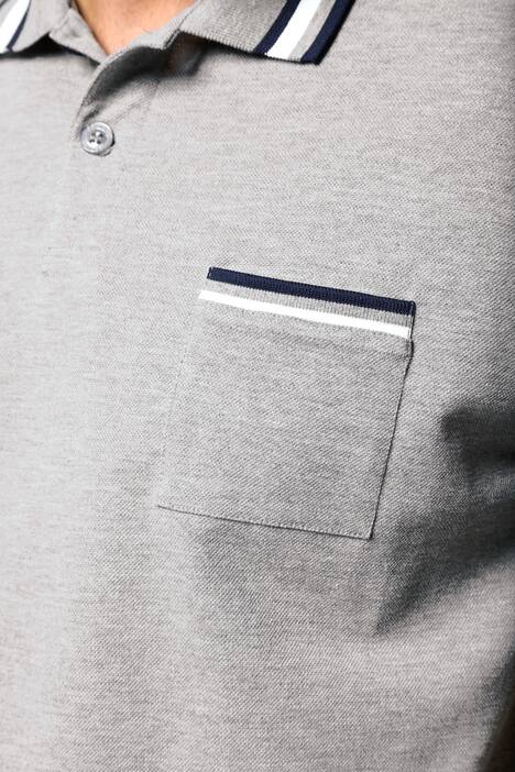Poloshirt, Piqué, Streifenbündchen