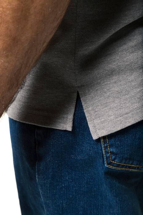 Poloshirt, Piqué, Streifenbündchen