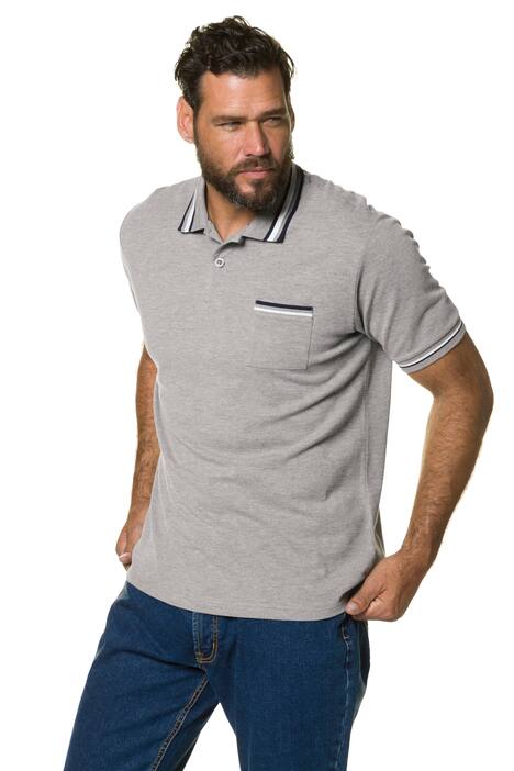 Poloshirt, Piqué, Streifenbündchen