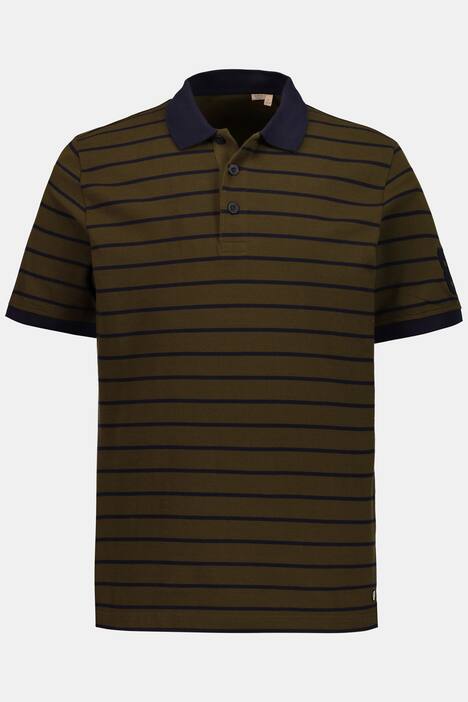 Poloshirt, geringelter Piqué, Halbarm
