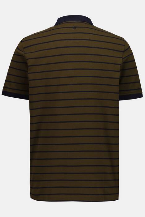 Poloshirt, geringelter Piqué, Halbarm