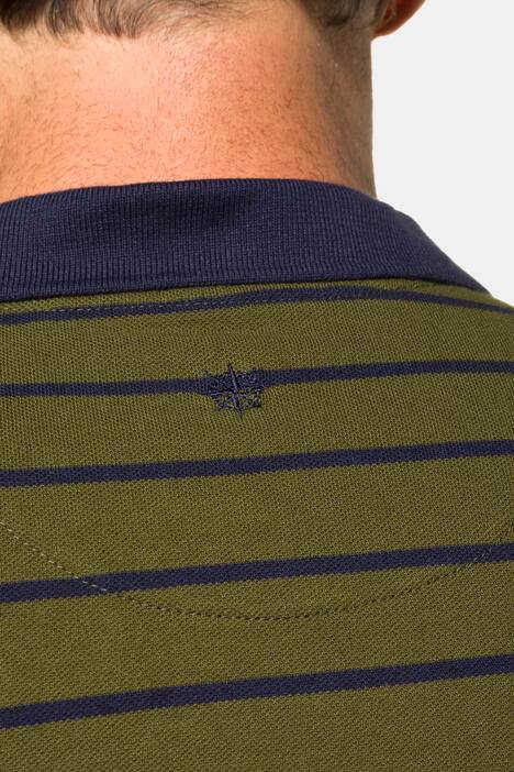 Poloshirt, geringelter Piqué, Halbarm