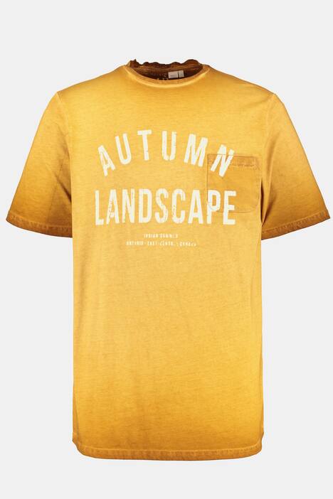 Shirt, oil dyed, Schriftzug, Brusttasche, Halbarm