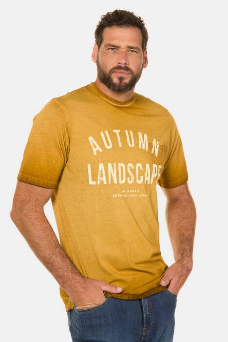 Shirt, oil dyed, Schriftzug, Brusttasche, Halbarm
