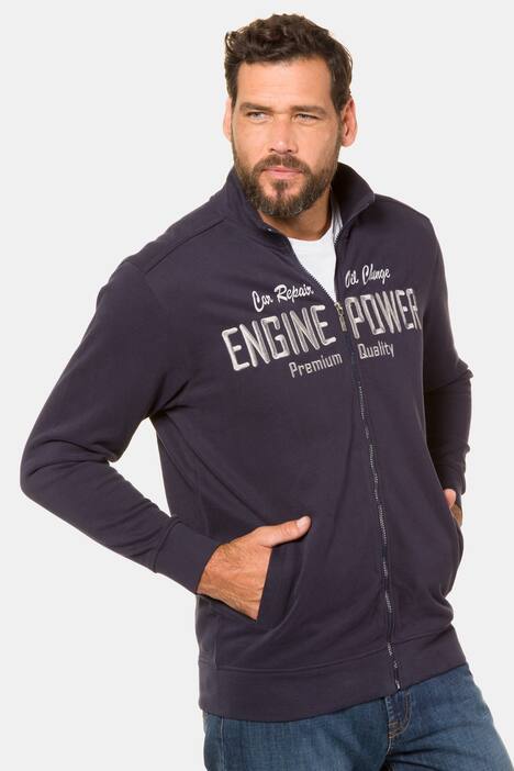 Engine Power Embroidered Zip Front Sweatshirt