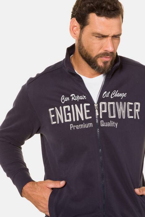 Engine Power Embroidered Zip Front Sweatshirt