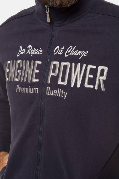 Engine Power Embroidered Zip Front Sweatshirt