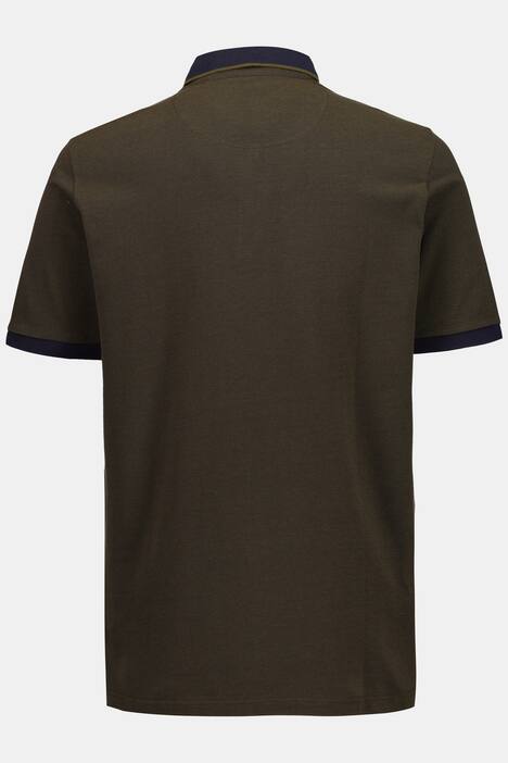 Poloshirt, zweifarbiger Piqué, uni Kragen, Halbarm
