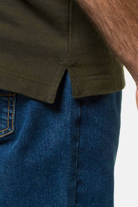 Poloshirt, zweifarbiger Piqué, uni Kragen, Halbarm